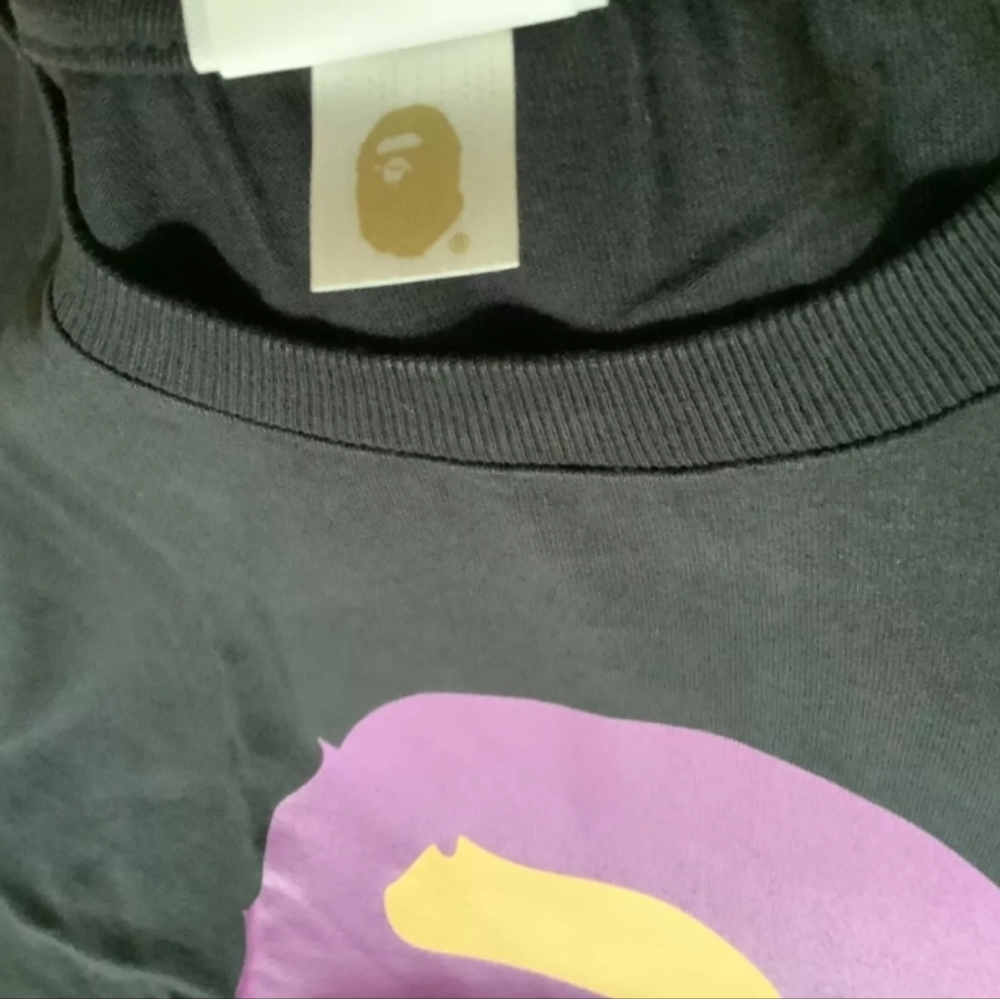 Bape Black Tee with Purple Ape Logo ‼️ NEW ‼️ - Picture 5 of 8